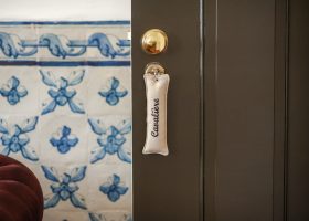 Embroidered linen key rings