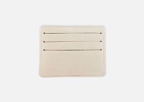 Vegtan leather card wallet ; Porte-cartes arrondi en cuir végétal