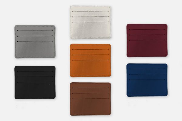 Leather rounded card wallet ;Porte-cartes arrondi en cuir