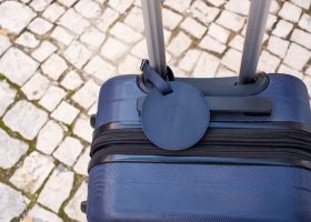 Étiquette de bagage ronde personnalisée