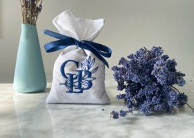 Embroidered lavender sachet