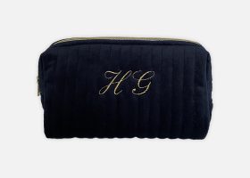 Personalized velvet makeup bag