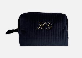 Personalized velvet cosmetic bag