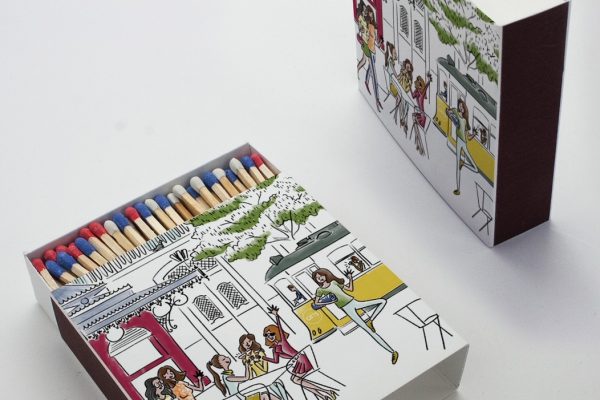 Boîte d’allumettes de luxe personnalisée ; Custom luxury square matchbox