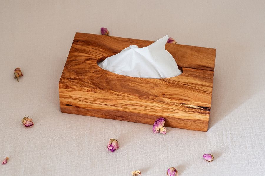 Custom wooden tissue box