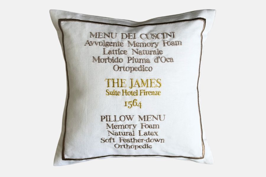 Coussin menu d'oreillers personnalisé
