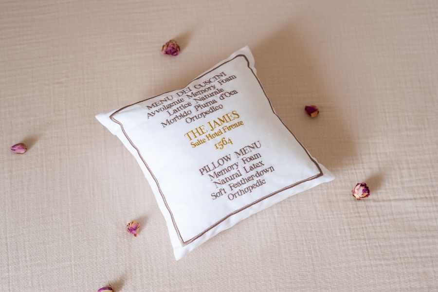 Custom hotel menu pillow