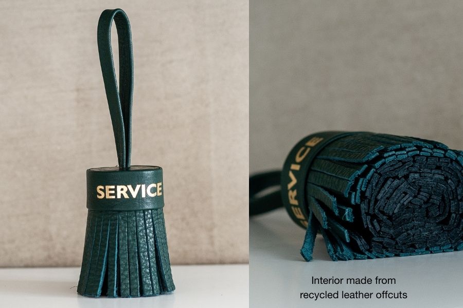 Custom leather room signs tassels