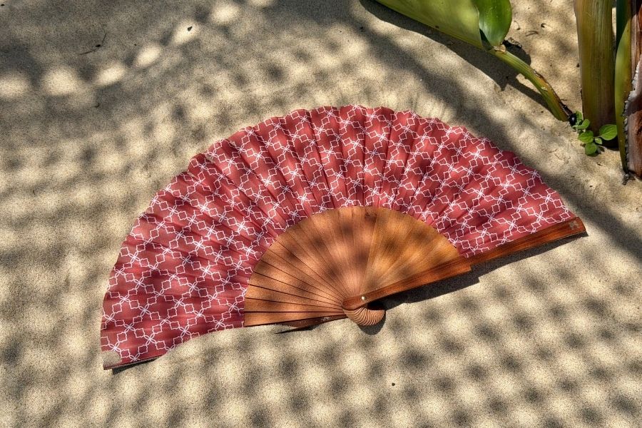Custom printed wooden and fabric handfans
