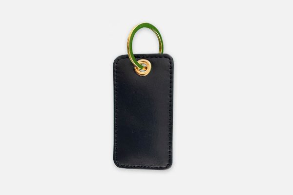 Porte-clés rectangulaires en cuir ; Custom rectangular leather keyrings