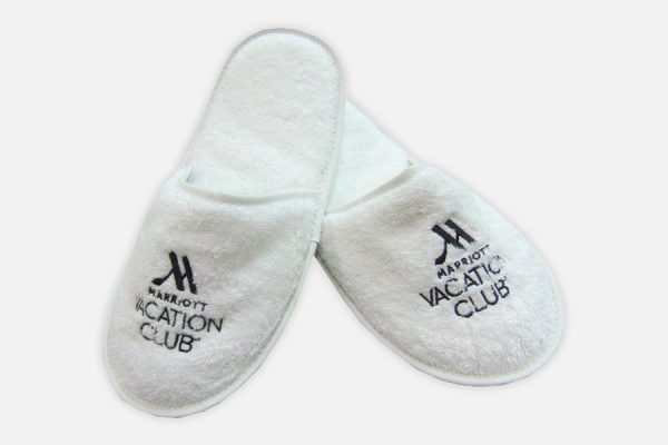 Embroidered hotel slippers discount