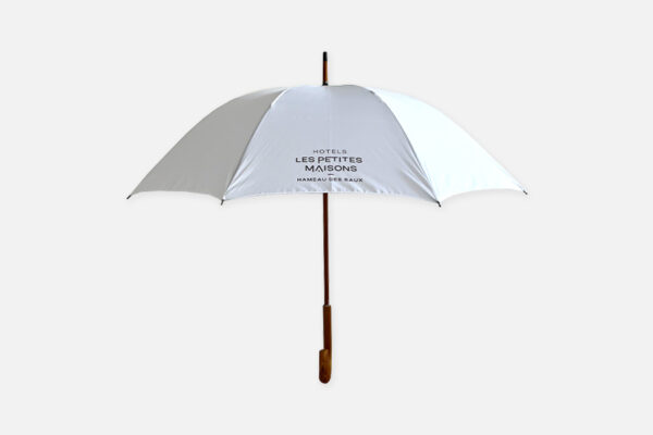Parapluie personnalisé avec manche en bois ; Personalized wooden handle umbrella