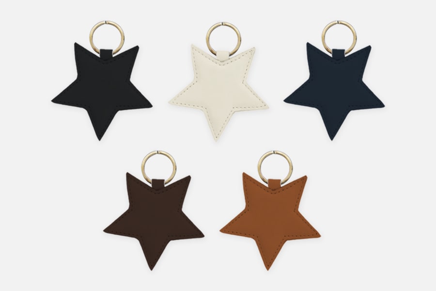Porte-clés étoile en cuir personnalisés ; Custom star leather key rings