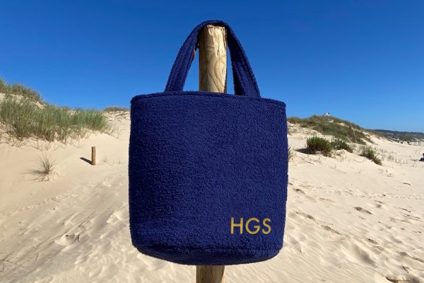 Sac de plage éponge personnalisé ; Personalized terry cloth bag