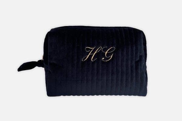 Trousse cosmétique en velours personnalisée ; Personalized velvet cosmetic bag