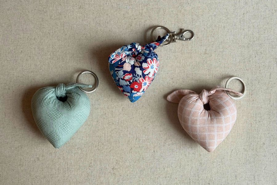 Custom fabric heart keyring