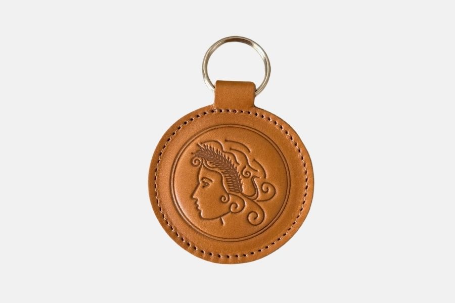 Porte-clés ronds personnalisés en cuir