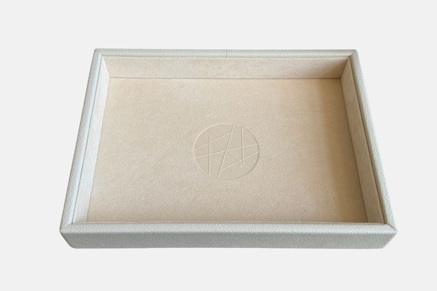 Bespoke faux leather jewellery tray