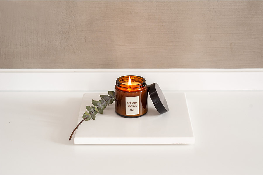 Bougie de voyage personnalisée ; 90g aromatic travel candles