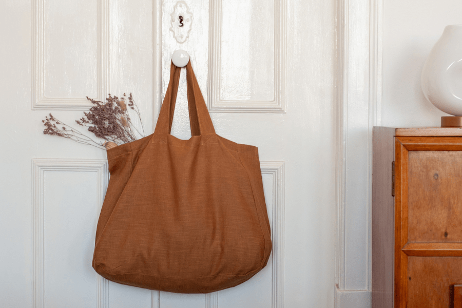 Grand cabas en lin personnalisé - Large linen tote bag