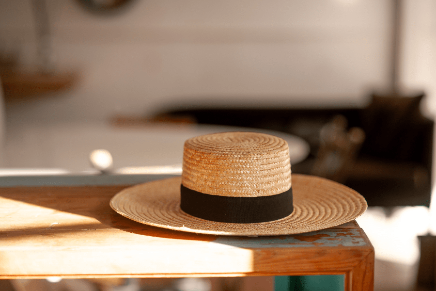 Canotier à large bord personnalisé ; Custom large brim boater hat