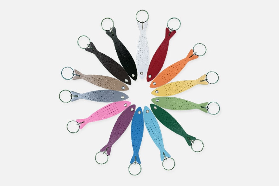 Porte-clés poisson cuir personnalisés ; Custom Leather Fish keyrings