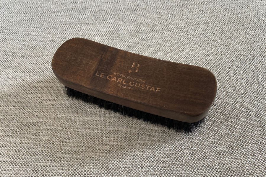 Personalized wooden shoe brush