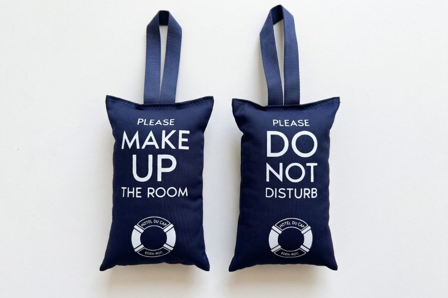 Personalized cotton hotel door hanger