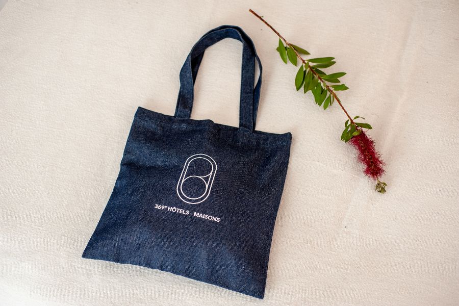 Custom denim tote bag