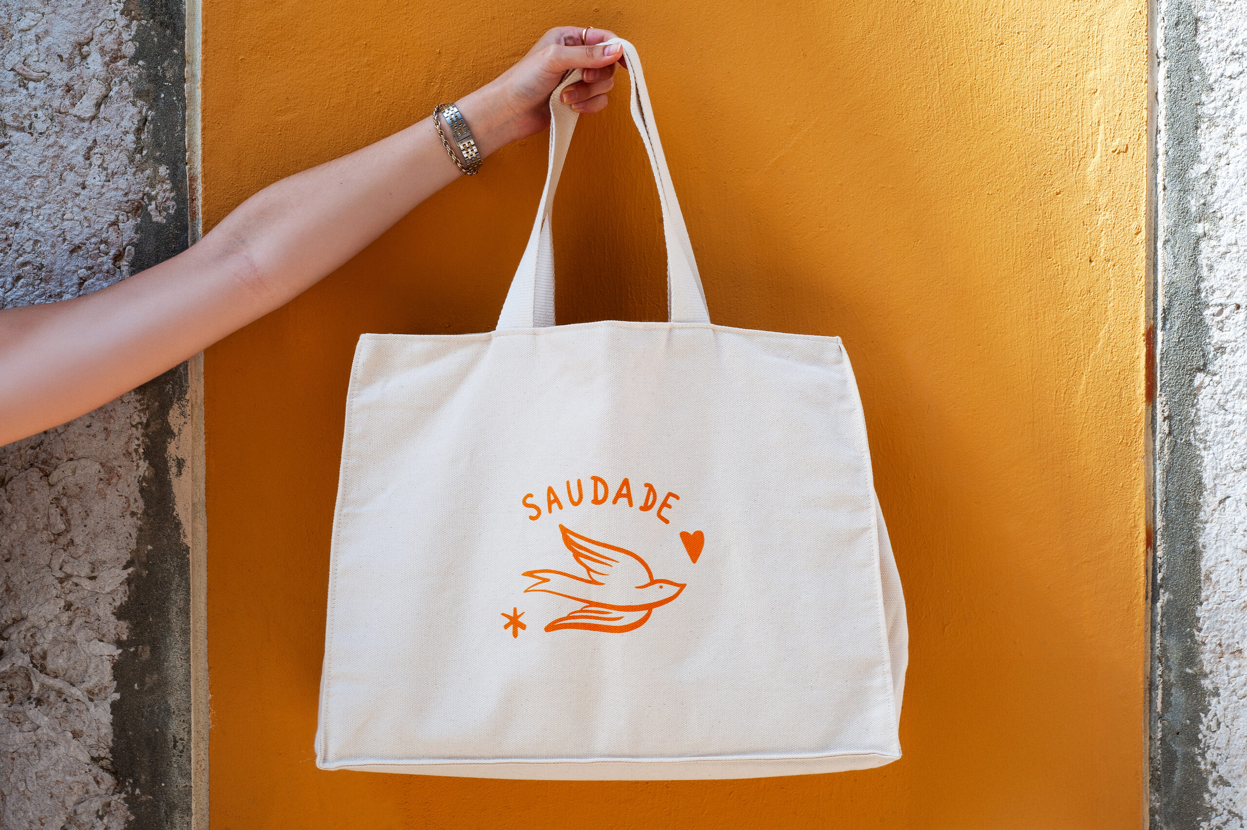 sac cabas écru Saudade