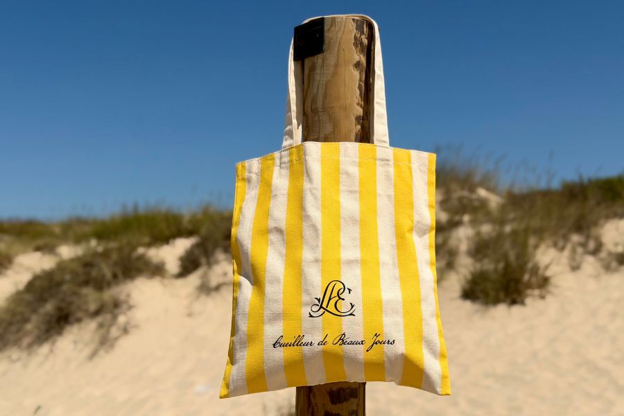 Tote bag en coton à rayures