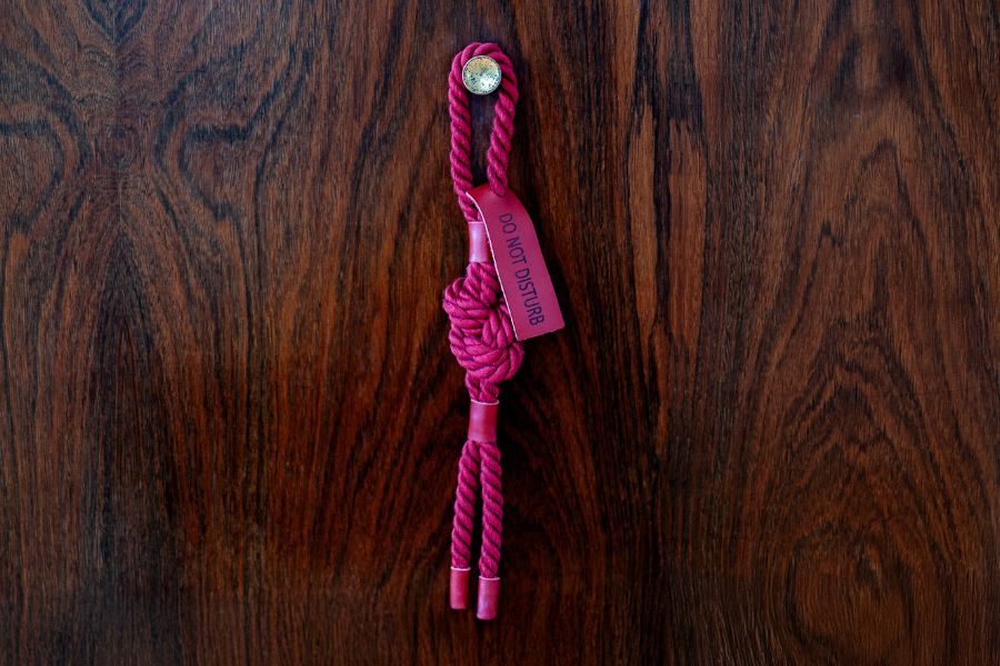 Passementerie knot door hanger