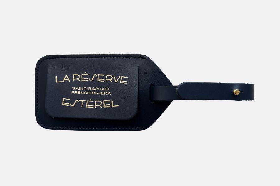 Custom luxury leather luggage tag