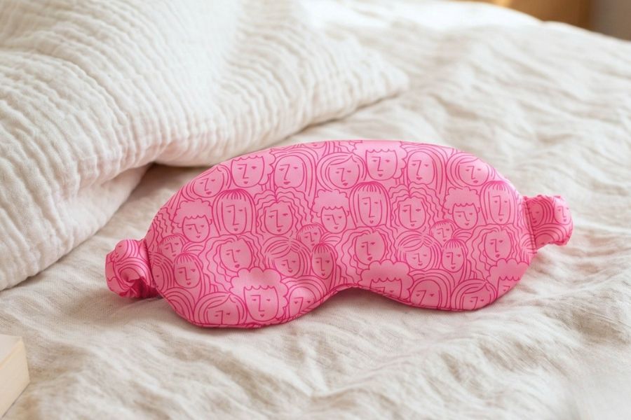 Printed satin sleep mask
